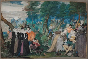 A party in the Open Air. Allegory on Conjugal Love, c. 1590-1595